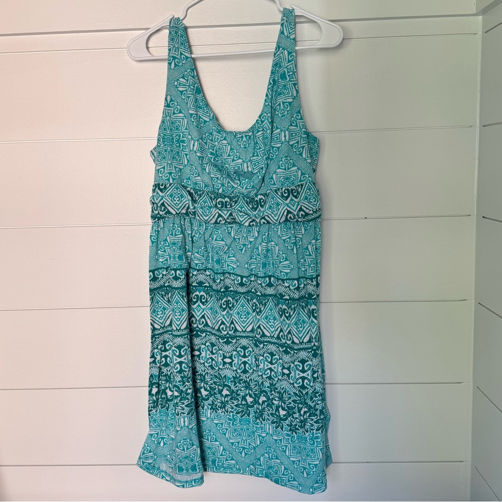 Faded Glory Turquoise Patterned Top, Women’s XL
